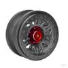 BEAXTURBO Racing Upgrade parts R/C CNC 2.9"Aluminum Bead Lock Wheel-B For Axial SCX6 Trail Honcho gray 1/6 1pcs (gray/red) view 3