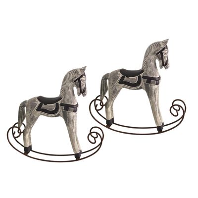 BESPORTBLE Vintage Wooden Rocking Horse Decor Handmade Wood Craft Tabletop Adornment for Home Office Nursery for Horse Lovers and Decor Enthusiasts