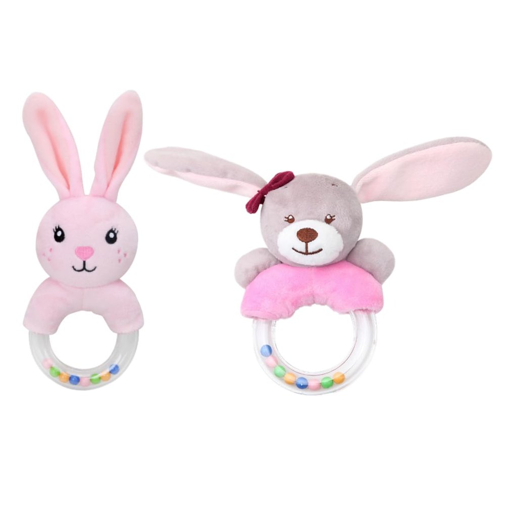 Garneck 2pcs Boy Girl Learning Toys Animal Hand Bell Plush Doll Ring Rattle Montessori Toys for Boys and Girls Safety and Fun