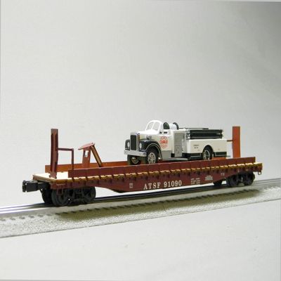 Big Dogz Designs Santa FE 50' Flat CAR w/FIRE Truck #91090 O Gauge 2226270 New