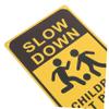 Abaodam Children At Play Safety Sign 2pcs Reflective Slow Down Warning Signs for Streets and Neighborhoods for Yard and Lawn Use view 3