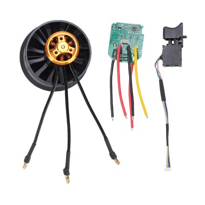 3750KV 50mm Electric Ducted Fan, Brushless Motor, 12 Blades Ducted Fan with Control Board and Switch, for DIY Aircraft Model