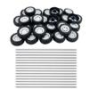 30PCS Toy Car Wheel Plastic Toy Car Wheel with 2mm Dia Round Shaft Axles for RC Car Truck Robot DIY Model Toy Wheel Replace Parts (White) view 1