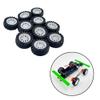 30PCS Toy Car Wheel Plastic Toy Car Wheel with 2mm Dia Round Shaft Axles for RC Car Truck Robot DIY Model Toy Wheel Replace Parts (White) view 2