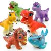 LEWAN 6-in-1 Dinosaur Toys for Kids Ages 3+  5.5 Squishy Dino Figures Gift Set  Sensory Toys for Boys & Girls  Dinosaur Adventure Crew view 1