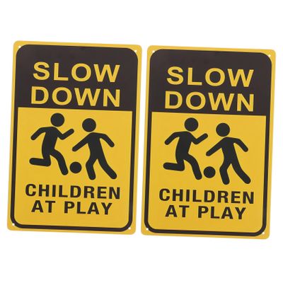 KESYOO 2Pcs Play Signs Caution Signs for Neighborhoods Bright Colors for Safety Educational Traffic Awareness for Lawn and Garden Use