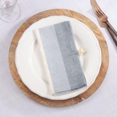 18 in. Stripe Design Table Napkins Blue - Set of 4