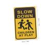 Abaodam Slow Down Children At Play Sign 2pcs Safety Caution Signs for Streets and Neighborhoods Bright Yellow for Child Safety in Yards and Parks view 2