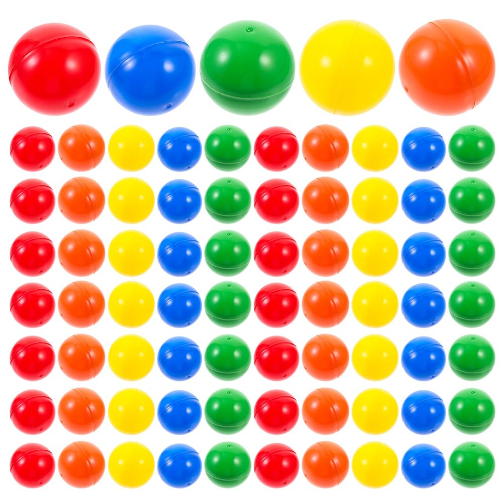 Mikikit 100Pcs Openable Raffle Balls 1.25 Inch Hollow Lottery Balls for Party Games Event Drawings and Kids Fun Colorful Table Tennis Ball Props