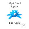 Alien Squid Pencil Topper | Articulated 3D Printed | Fidget Toy | ADHD Swivel Spinner | Sensory & Anxiety Relief | Ideal Party Favor | Unique Desk Gift | Valentine's Day (Blue) view 2