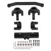 Aurovibe Aluminum Alloy RC Front Steering Set with Rear Axle Base for ECX Barrage, RGT FTX 1/24 Climbing Cars Installation, Strength, Practical Upgrade (Black) view 1