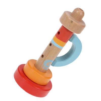 BESPORTBLE Wooden Musical Trumpet Funny Musical Instrument for Stage Performances Early Education and Creative Play Parties and Festivals