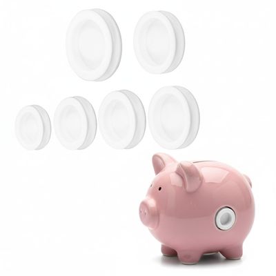 5PCS Piggy Bank Stopper Silicone Piggy Bank Plugs for Money Saving Box Coin Jar Cover White 28mm 30mm 32mm 34mm 36mm