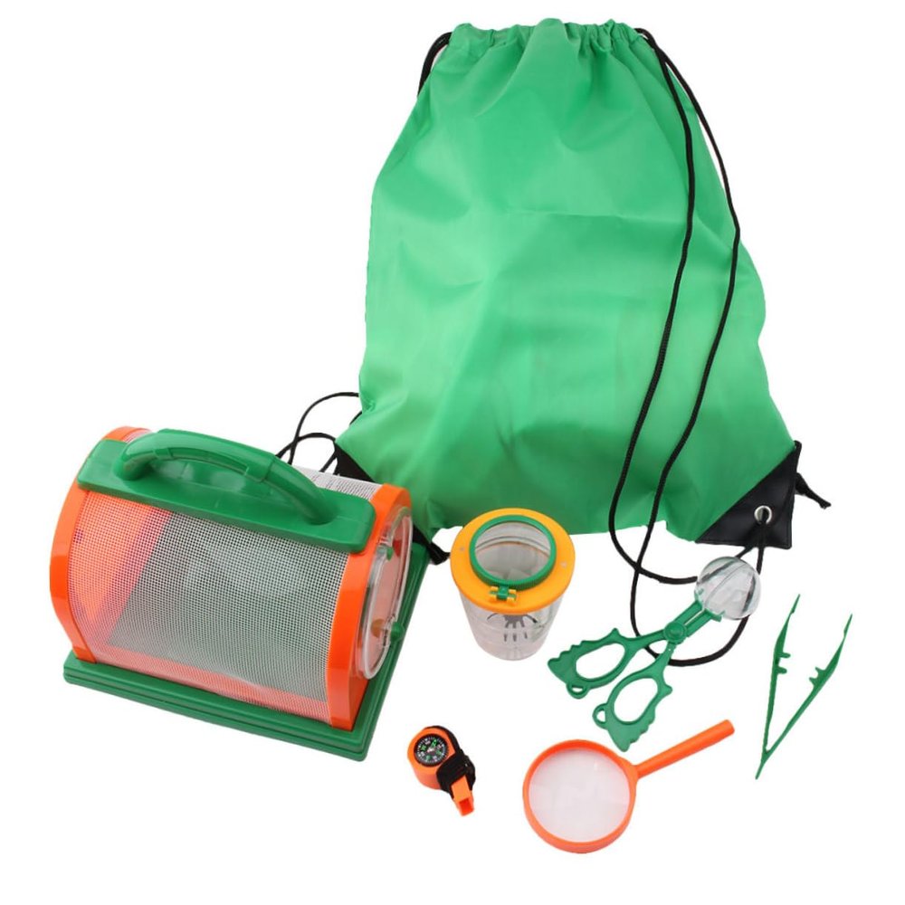 Abaodam 7pcs Portable Observation Kit for Boy Girl Practical Lens and Telescope for Hiking and Camping for Insect Observation Green