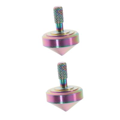 TOYANDONA 2pcs Top Alloy Gyroscope Desktop Educational Toy Portable Alloy for Office Relief Mesmerizing for Adults and Boys and Girls Design