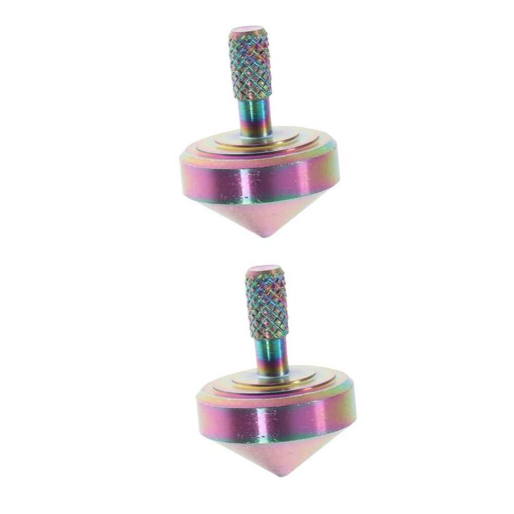 TOYANDONA 2pcs Top Alloy Gyroscope Desktop Educational Toy Portable Alloy for Office Relief Mesmerizing for Adults and Boys and Girls Design
