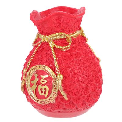 BESPORTBLE Red Money Bag Piggy Bank Money Jar Year Decorations Landscape Art Decor