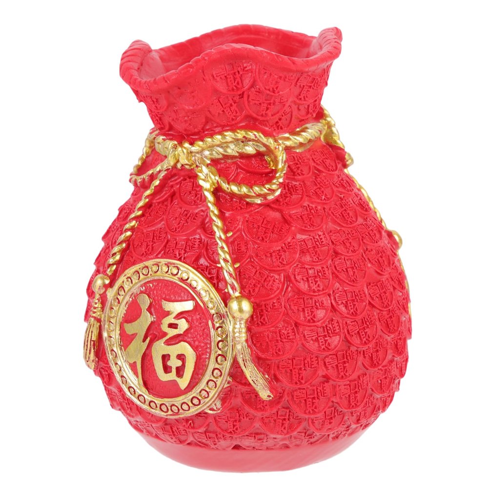 BESPORTBLE Red Money Bag Piggy Bank Money Jar Year Decorations Landscape Art Decor