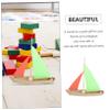 Vaguelly Boat Modeling DIY Accessories Wooden Sailboat Assembly Toys for Boys and view 4