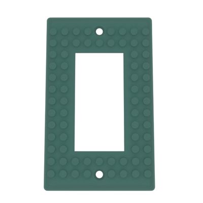 Building Brick Light Switch Cover Plate - Compatible with Standard Construction Blocks - Single Decora (Green (Gold Shimmer))
