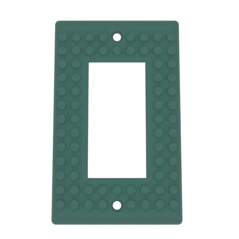 Building Brick Light Switch Cover Plate - Compatible with Standard Construction Blocks - Single Decora (Green (Gold Shimmer))