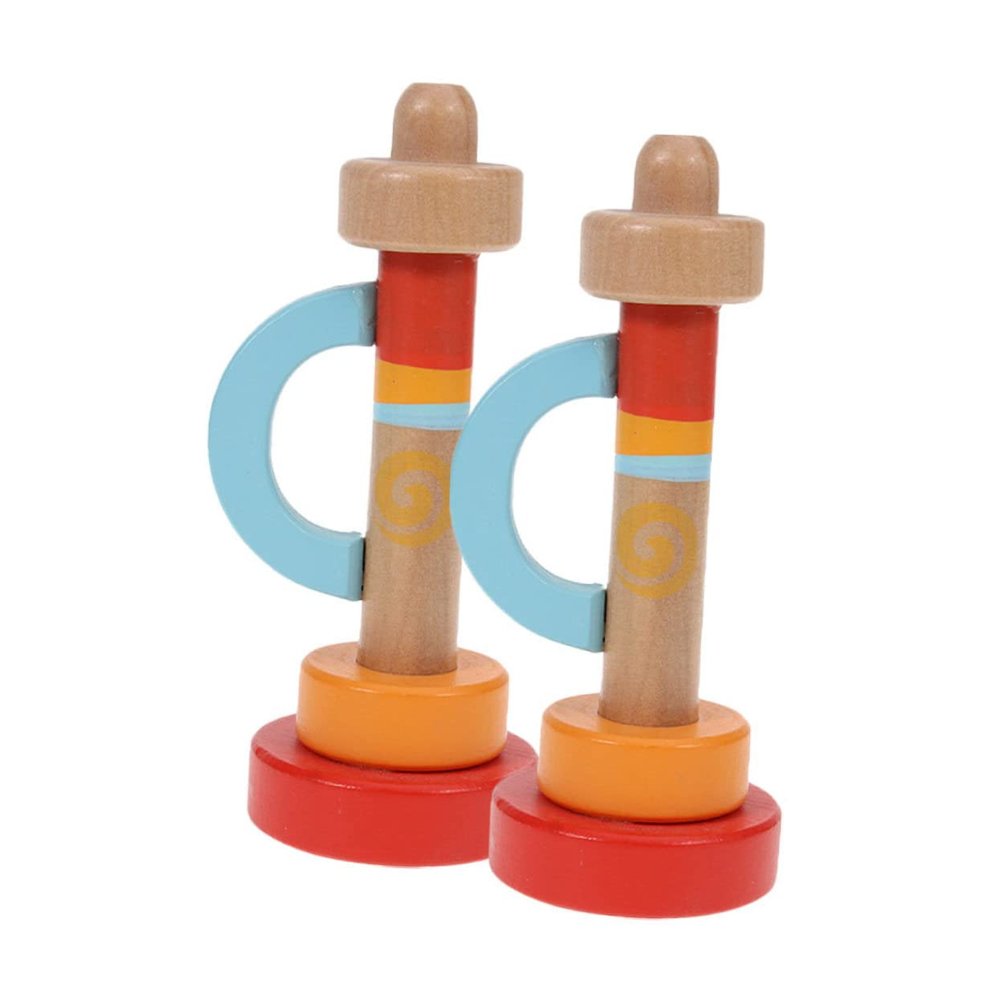 BESPORTBLE 2Pcs Wooden Hooter Trumpet Educational Music for Safe Design with Surface for Early Learning and