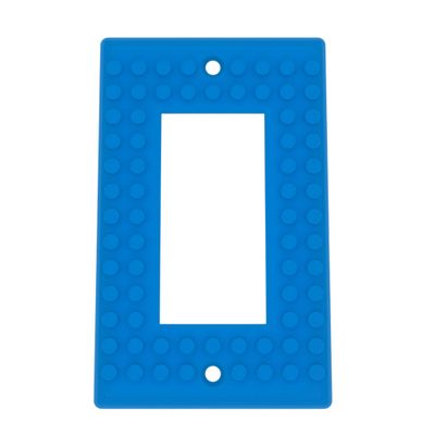 Building Brick Light Switch Cover Plate - Compatible with Standard Construction Blocks - Single Decora (Cyan)