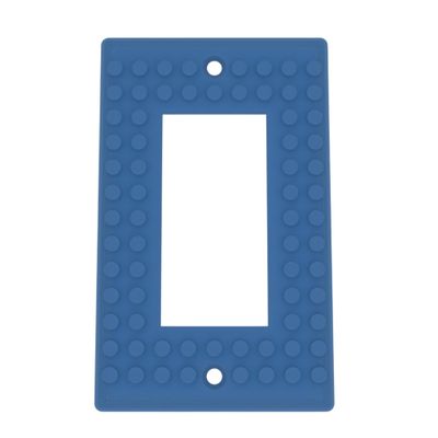 Building Brick Light Switch Cover Plate - Compatible with Standard Construction Blocks - Single Decora (Cobalt Blue Metallic)