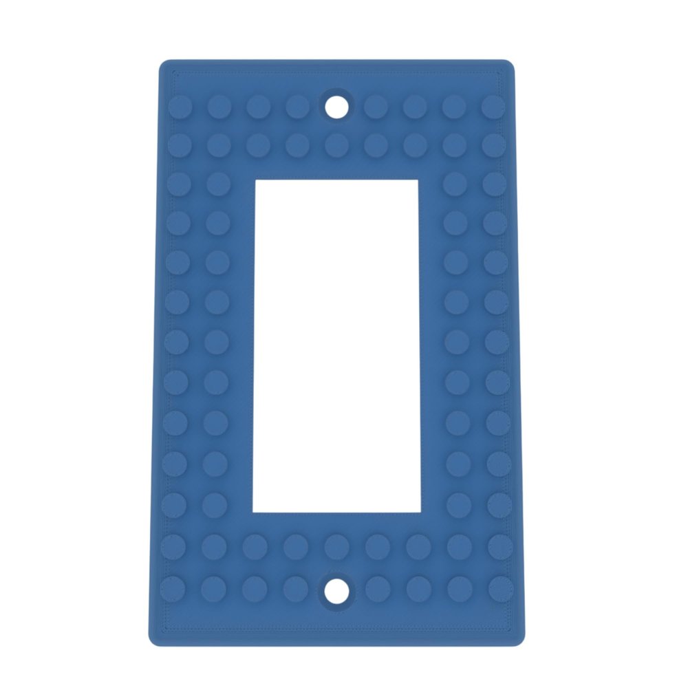Building Brick Light Switch Cover Plate - Compatible with Standard Construction Blocks - Single Decora (Cobalt Blue Metallic)