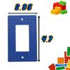 Building Brick Light Switch Cover Plate - Compatible with Standard Construction Blocks - Single Decora (Cobalt Blue Metallic) view 3