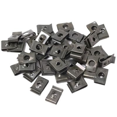 Auto Car U-Clip 100pcs Car Screw Base U Clip Car Modification Fastener Metal Fender Bumper Protection Clip Car Interior Accessories for Dash Door Panel Interior Trim