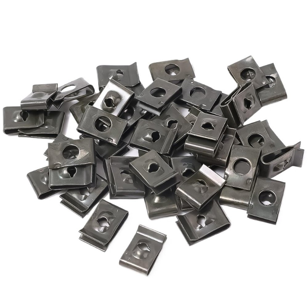Auto Car U-Clip 100pcs Car Screw Base U Clip Car Modification Fastener Metal Fender Bumper Protection Clip Car Interior Accessories for Dash Door Panel Interior Trim