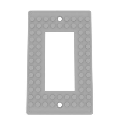 Building Brick Light Switch Cover Plate - Compatible with Standard Construction Blocks - Single Decora (Jade White)
