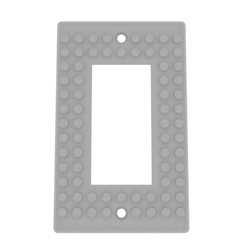 Building Brick Light Switch Cover Plate - Compatible with Standard Construction Blocks - Single Decora (Jade White)
