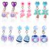 Mikovivi 6 Pairs Colorful Clip on Drop Earrings Set, Resin No Pierced Design Kids Child Dangle Earrings Cute Butterfly Ear Clips for Children Toddler Party Daily Wearing Princess Jewelry view 1