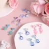 Mikovivi 6 Pairs Colorful Clip on Drop Earrings Set, Resin No Pierced Design Kids Child Dangle Earrings Cute Butterfly Ear Clips for Children Toddler Party Daily Wearing Princess Jewelry view 3
