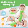 AWOTOY Baby Toys 6-12 Months Music Caterpillar Infant Toys Stuffed Animals 0-3-6 Months Tummy Time Teething Sensory Toys with Mirror Rattle&Pull String for Boys Girls Birthday Gifts|Green,Knot Limb view 3