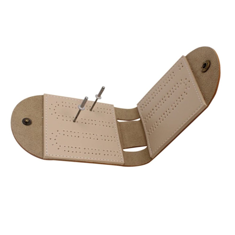BESPORTBLE Cribbage Board Game Travel Card Game Bag Score Board Leather Playing Card Organizer for Poker Pu Leather Bag