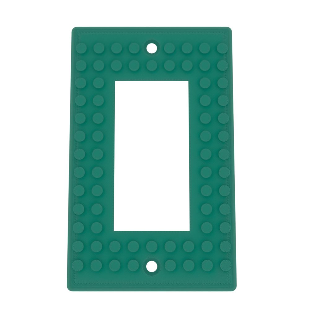 Building Brick Light Switch Cover Plate - Compatible with Standard Construction Blocks - Single Decora (Oxide Green Metallic)