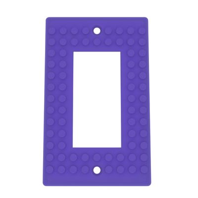 Building Brick Light Switch Cover Plate - Compatible with Standard Construction Blocks - Single Decora (Purple)