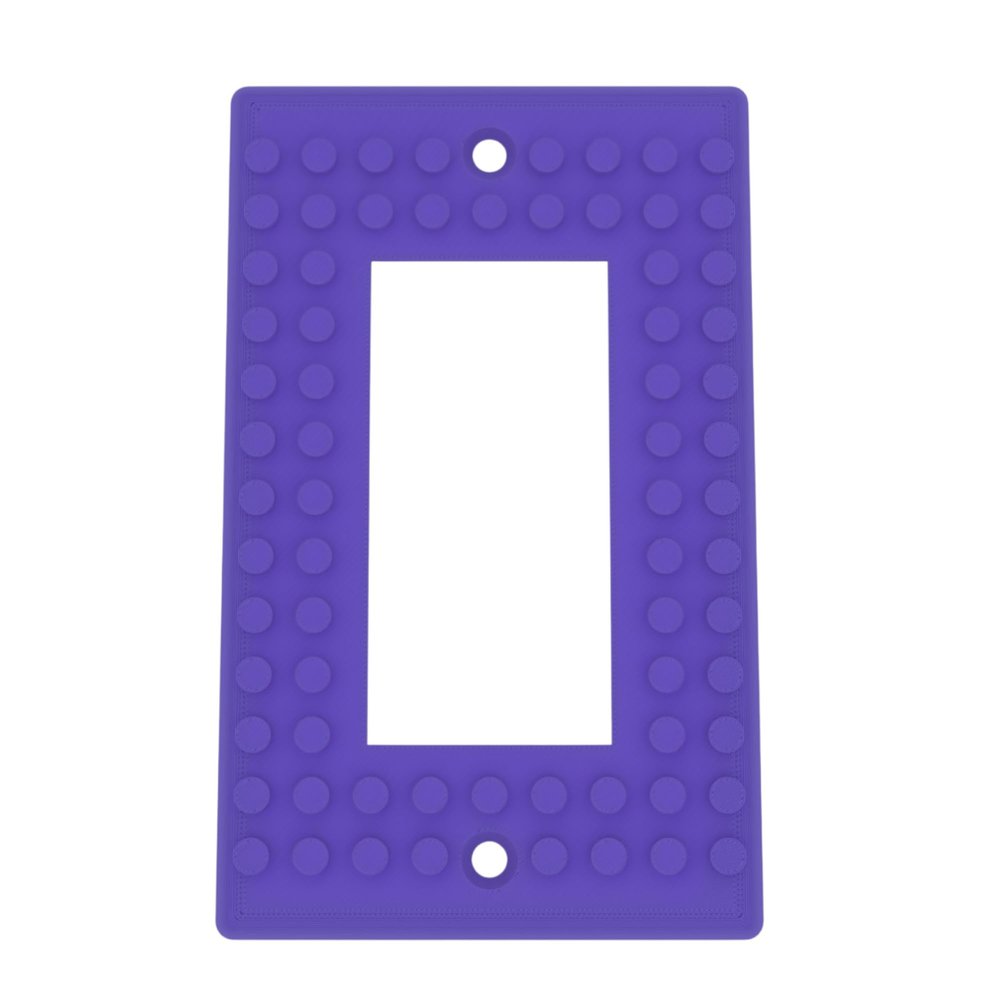 Building Brick Light Switch Cover Plate - Compatible with Standard Construction Blocks - Single Decora (Purple)