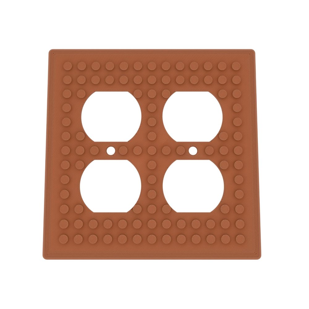 Building Brick Light Switch Cover Plate - Compatible with Standard Construction Blocks - Double Outlet (Copper Brown Metallic)