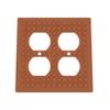 Building Brick Light Switch Cover Plate - Compatible with Standard Construction Blocks - Double Outlet (Copper Brown Metallic) view 1