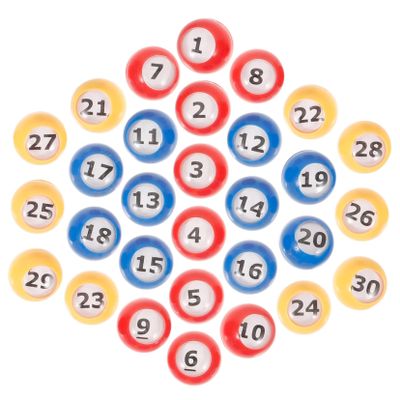 Toddmomy 30pcs Plastic Bingo Balls Lottery Game Balls Numbers for Party Games Raffle Drawing