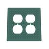 Building Brick Light Switch Cover Plate - Compatible with Standard Construction Blocks - Double Outlet (Green (Gold Shimmer)) view 1