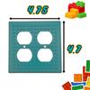 Building Brick Light Switch Cover Plate - Compatible with Standard Construction Blocks - Double Outlet (Green (Gold Shimmer)) view 3