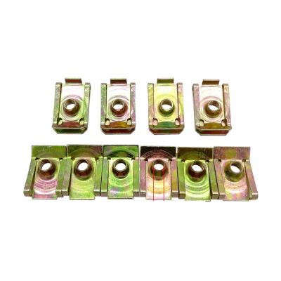 Auto Car U-Clip 100 Pcs U-Type Car Clips Rivets M5 M6 M8 for Car Motor Tread Panel Spire Nut Fairing Clip Fastener Speed Metal Mounting Clamp for Dash Door Panel Interior Trim(M6)