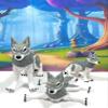 3pcs 3D Printed Wolf, White and Gray Pack of Wolf, Full Body Articulated Animal Toy, Executive Desk Decor, Fidget ADHD Autism Toy WC3002-GRAY-3x view 3