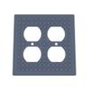 Building Brick Light Switch Cover Plate - Compatible with Standard Construction Blocks - Double Outlet (Blue Gray) view 1