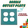 Building Brick Light Switch Cover Plate - Compatible with Standard Construction Blocks - Double Outlet (Blue Gray) view 2